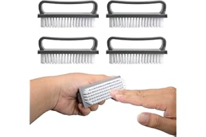 GODNEEI Spazzolino per Unghie e Mani, 4 Pezzi Set Spazzole Unghie 9.5x3.8 cm, Spazzolina con Setole Resistente per Pulizia Profonda, Multiuso per Casa, Cucina e Igiene Personale, Grigio