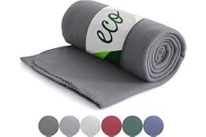 ‎WOMETO wometo Eco Fleecedecke 130x160 – 100% recyceltes Polyester, ca. 400 g, Anti-Pilling, Kettelrand, Oeko-TEX – grau