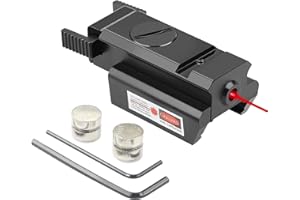 KinZon Lunette de visée Tactique avec Laser Rouge, Rail Picatinny 20mm Standard Weaver, pour Pistolet Arme de Poing Fusil, Chasse et Airsoft