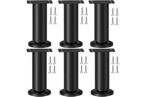 LCOUACEO Piedini per Mobili 6 Pezzi Piedini Regolabili per Mobili 12-18,5cm Piedini per Mobili in Metallo con Viti per Cucina, Armadietto, Divano, Tavolo, Sedie, Letto
