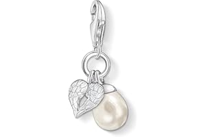 THOMAS SABO Charm Club Original Elegant Pearl with Lobster Clasp 925 Sterling Silver Jewellery Compatible with Bracelets & Necklaces