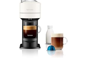 Nespresso Vertuo Next Coffee Machine by De'Longhi, Over 30 Varieties of Coffee Pods, 6 Cup Sizes, Americano, Starter Capsule Set Included, EN120.W, White