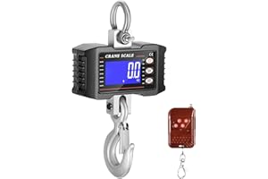 VECO CHAJOR 1T 1000KG Crane Scale Smart Heavy Type Crane Scale with Aviation Grade Aluminium Alloy Electronic Hanging Scale Digital Hook Hanging Scale Rechargeable Models (Black)
