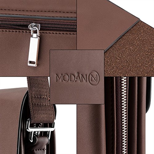 JAMMYLIZARD   JL Pro multifunktionale Leder Laptoptasche bis 14 Zoll  Dunkelbraun