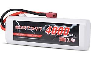 GOLDBAT 7.4V Lipo Battery 4000mAh 50C 2S RC LiPo Battery Hardcase with Deans Plug for Tamiya TT01 RC Truck Car Losi Slash Buggy Team Associated (1 Packs)