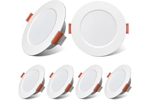 TrustWheel 6x LED 12V Interior Downlight Empotrable Regulable 3W para Techo de Campervan, Autocaravana, Camper, Barco - Blanco Frío 6000K IP44