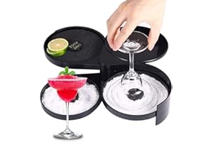 PSSOPP Szklany Rimmer Koktajl Rimmer, ABS + Gąbka 3 Tier Obrotowe Tace Narzędzie Barmana do Koktajlu Home Bar Party Supplies