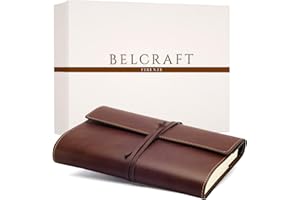 Belcraft Vietri Classico A5 Journal Intime/Carnet de Notes en cuir recyclé de fabrication artisanale Italienne, Cadeau Spécial, Journal de Voyage, Notebook A5 (15x21 cm) Brun