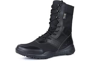 LUDEY Military Boots For Men Tactical Boots Mens Combat Boots Breathable Police Patrol Boots Lightweight Work Army Boots Waterproof Hiking Boots