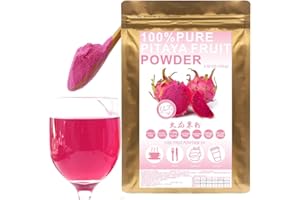PLANT GIFT 100% Pure Natural Plant Pitaya Powder, 火龙果粉 Poudre de longguo, riche en vitamines et minéraux, idéale pour les boissons en poudre, délicate, humide, brillante, anti - âge 100g