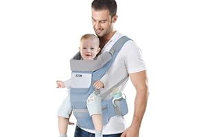 IULONEE Baby Carrier with Hip Seat Ergonomic Toddler Carriers Backpack Baby Shoulder Carrier Adjustable Front and Back Carry for Newborn 3 Months to 3 Years(7-45lbs) Blue