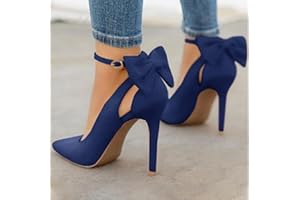 YHCS Femmes Pointues Toe Toe High Talons Femme Talons Minces Mesdames Sexy Pompes Mesdames Boucle Boucle Femelle Fashion Bowknot Chaussures Plus Taille 34-43