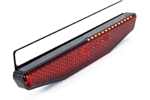 DELTA PARTS HIGH QUALITY CUSTOM PARTS Delta Parts - Réflecteur arrière pour moto - Œil de chat arrière - Réflecteur avec plaque de maintien en aluminium autocollant - Accessoires de moto