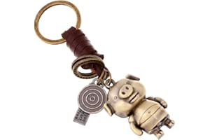 Boowhol-Cartoon animation hommes et femmes cadeaux Alliage cochon en cuir tricot porte-clés boucle sac à dos pendentif