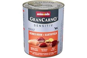 ANIMONDA VOM FEINSTEN Nourriture pour chien GranCarno Sensitiv Adult d’animonda, nourriture humide pour chien adulte, pur poulet + pomme de terre, 6 x 800 g
