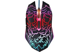 VGUARD Gaming Mus, Comfortable Wired USB Optical RGB Ergonomic gaming mouse for PC Computer Laptop, 6 Programmable Buttons, 4