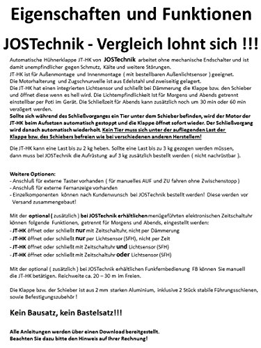 Automatische Hühnerklappe + Außenlichtsensor + Klappe/Schieber – Direkt vom Hersteller! - 2