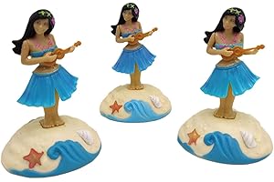 moonshop 3PCS Danseuse Hawaienne Voiture Qui Bouge Voiture Solaire Beauté Jupe Balançoire Pièce Poupée Danse Jouet Bureau Fournitures Maison Décoration Intérieure
