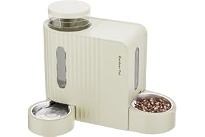 Gardner Pet 2 en 1 Comedero Gato Automatico (3L*2), Dispensador Comida y Agua, Bebedero Perro con Bol Acero Inoxidable, Dispensador Comida Gatos Gravedad, Comedero Perro Automatico Sin BPA (Beige)