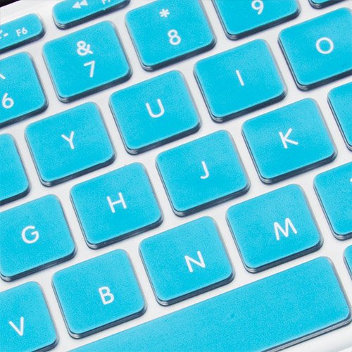 GMYLE(R) Hartschalenhülle 4-in-1, Hülle und Tastaturschutz aus Silikon, gummibeschichtet, transparenter Bildschirmschutz für MacBook Air, 11 Zoll, Türkis - 6