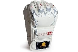 ZooBoo des Gants MMA, Gants de Boxe Demi-Doigt Mitaines MMA avec Bande de Poignet Ajustable Gants UFC pour l'entraînement au Sac de Frappe de Sanda Sparring