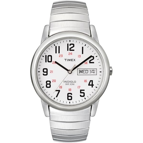 Timex Orologio da uomo Easy Reader da 35 mm, cinturino in pelle nero, quadrante bianco, cassa color argento TW2W54300