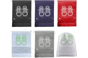 ACYDSR 5 Stück Schuhbeutel, Schuhtasche mit Transparente Fenster, Schuhsack mit Zugband Wasserabweisende Staubabweisende Schuhtaschen für Reisen oder Zuhause-Aufbewahrung