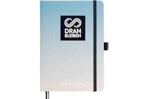 DRAN BLEIBEN Erfolgsjournal – für Ziele, Fokus, Selbstreflexion, Achtsamkeit & persönliche Entwicklung – DIN A5 (Startversion, Serious Blue)
