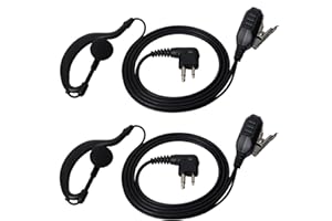 HYS Walkie Talkie słuchawki douszne z mikrofonem PTT w kształcie G zestaw słuchawkowy kompatybilny z Motorola CP040 CP140 Hytera Midland 2-drożne radio (2 sztuki)