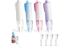 Fitbitop 4 Stück Korrekturroller, Korrekturband 5 mm x 6 m und 4 Nachfüllungen, Korrekturmaus Kleberoller Maus Roller Correction Tapes Schulsachen Für Schüler, Büro