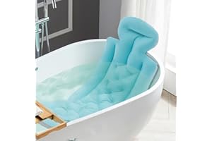 AOHUADA Ganzkörper Badematte Luxus Badematte mit Saugnäpfen Rutschfestes Badekissen Badewannenmatte mit Kissen für Home Spa und Whirlpool, Kinder Eltern Freunde (78 x 35 x 40 cm) (blau)