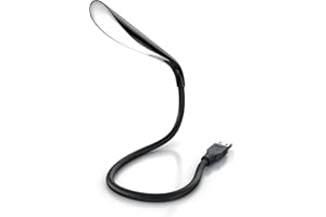 ‎CSL-COMPUTER CSL - LED Lampe – USB Anschluss – Leselampe dimmbar - flexibeles LED Leselicht mit Schwanenhals - 14 LEDs – Computerlampe - 3 Helligkeitsstufen – ideal für unterwegs - für Laptop Notebook - schwarz