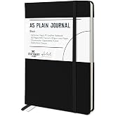 Stationery Island A5 Unlined Notebook, Plain Hardcover Notebook with 120gsm Premium Thick Paper, 180 Pages Hardcover Blank No