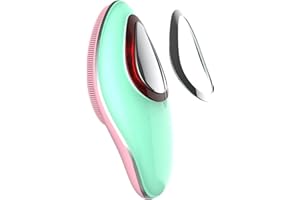 DOCOCO Brosse de nettoyage du visage électrique en silicone IPX6 étanche avec EMS, 6 vitesses réglables pour un nettoyage en profondeur, exfoliation et massage doux