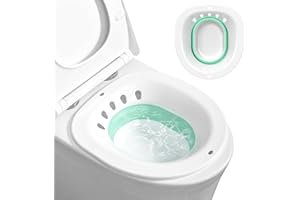 AIAOXO Bagnetto pieghevole per WC, bidet per WC, vasca da bagno portatile per il trattamento delle emorroidi, cura del letto settimanale, donne incinte e anziani (circa 2,5 litri)
