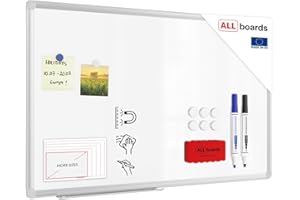 ‎ALLBOARDS ALLboards Magnetic dry erase board, 80 x 50 cm, Magnetic Board with Premium Expo Aluminium Frame and Pen Tray, White Magnetic Board, Wipeable, Rewritable dry erase board