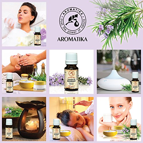Rosmarin Öl 100 % naturreines ätherisches 10ml, Reine & Natürliche Rosmarinöl 0,33 oz – Rosmarinus officinalis, Rosemary Spanien – guten für Beauty / Baden /Körperpflege/ Wellness/ Schönheit /Aromatherapie/ Entspannung /Massage /SPA /Aroma diffuser /Duftlampe /Raumbeduftung / Kosmetik /Unverdünntes / Therapeutische/ Alternative medizin / Glasflasche, von AROMATIKA - 3