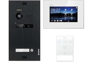 Nonic BALTER EVO Black Video-Türsprechanlage WLAN 1 Familienhaus (1x Türstation mit Kamera, 1x 7 Zoll WiFi LCD-Monitor, 1x Talk, Smartphone APP Funktion, 2-Draht BUS, 150° Weitwinkel-Kamera, Interkom)