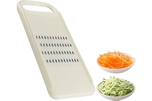 BRILEZE Plastic Grater for Carrot Vegetable Onion Cabbage Potato Cucumber Grater Mandoline Slicer Kitchen Food Shredder Salad Slicer Chips Cutter Strips Chopper Handheld with Stainless Steel Blades White