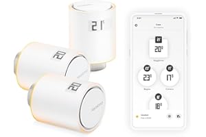 Netatmo Pack 3 Valvole Termostatiche WiFi, Controllo Remoto, Risparmio Energetico, Accessorio per Radiatori, Compatibile con Alexa e HomeKit, Installazione Facile, NBU-NAV-EU