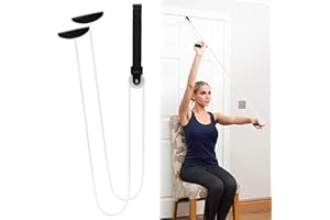 HIOIP Shoulder Pulley Over The Door, Shoulder Exercise Pulley Physiotherapy for Shoulder Rehab, Rotator Cuff Exerciser, Arm Rehabilitation Exercise for Injury Rehab, Stretching, Recovery (White)