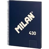 MILAN&reg; A4 notebook with hardcover, 5x5 mm grid, 80 sheets, 95 g/m&sup2; paper, 1918 series, blue