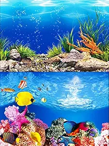 ELEBOX Water Plants Aquarium Background Poster HD Fish Tank Background Decorations Landscape 2 Sided 16