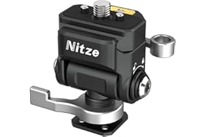 Nitze Quick Release Kamera Monitor Mount (NATO Rail mit 1/4"-Screw und Retractable Pins to Cold Shoe), Kameramonitorhalterung mit Verstellbarer NATO-Klemme, 180° Neigung und 360° Schwenkung - N54-S1