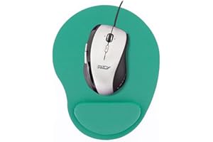 REY Alfombrilla para Ratón Verde Ergonómica, PC Ordenador Computador, Reposamuñecas de Gel para Descanso de la Muñeca