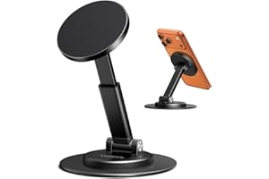 UGREEN Support Téléphone Magnétique Bureau Haut Réglable Porte Smartphone Aimanté Pliable Anneaux Métallique Inclus Compatible avec MagSafe iPhone 16 Plus Pro Max 15 Galaxy S24 Ultra (Noir)