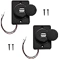 YINETTECH 2pcs 3.1A Car Dual USB Charger Adapter 2 Port USB Charging Socket Charging Panel Mount 12V-24V for Mobile Phone Tablet Android Devices PDA GPS
