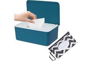 SEPSCO Porta Salviette Umidificate 2Pezzi, Scatola Salviettine Neonato e Sacchetti-Salviette Grande Salviettine Dispenser con Coperchio Antipolvere Impermeabile Riutilizzabile per Home Bagno Office