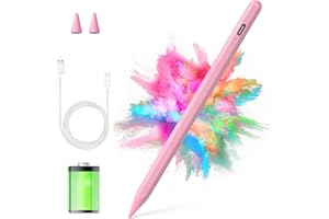 KARFUN Lápiz para tablet Android, lápiz capacitivo compatible con iPhone/Samsung/Huawei/Lenovo/XiaoMi. Precisión mejorada, 15 minutos de carga rápida y lápiz capacitivo sensible a la inclinación (rosa