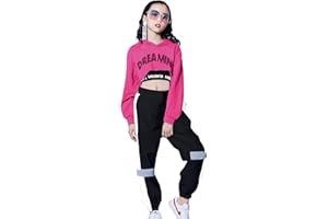 LOLANTA Completi hip hop per bambini in 3 pezzi, tuta da ragazza, felpa con cappuccio, canotta, pantaloni jogger
